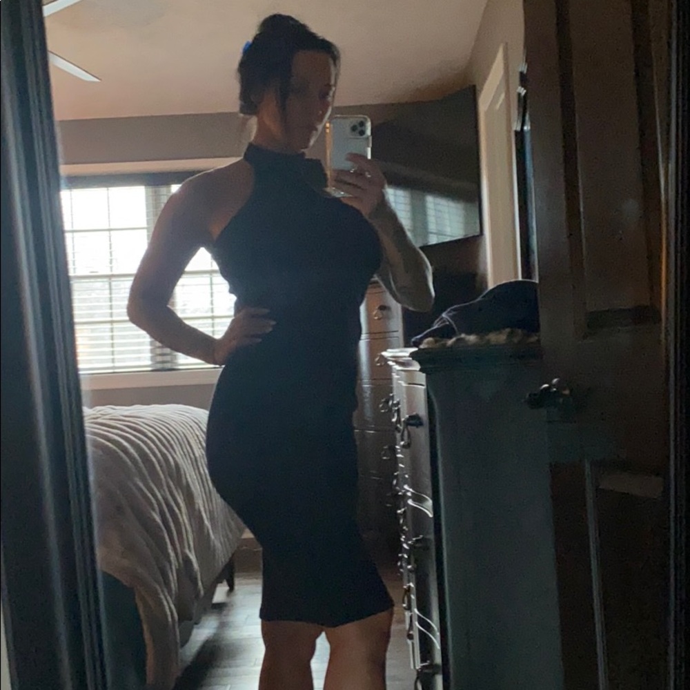 Carbon halter dress